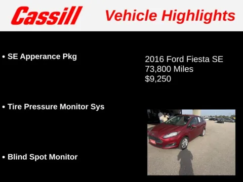 Another view of 2016 Ford Fiesta SE for sale in Cedar Rapids, IA at Cassill Motors