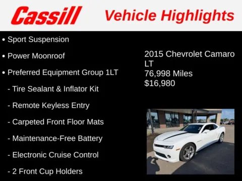 Another view of 2015 Chevrolet Camaro 1LT for sale in Cedar Rapids, IA at Cassill Motors