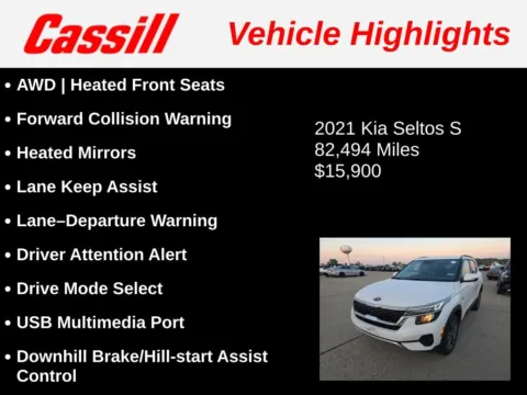 Another view of 2021 Kia Seltos S for sale in Cedar Rapids, IA at Cassill Motors