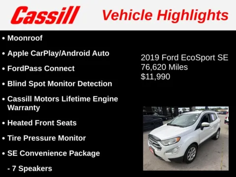 Another view of 2019 Ford EcoSport SE for sale in Cedar Rapids, IA at Cassill Motors