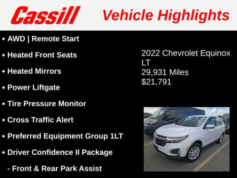 Another view of 2022 Chevrolet Equinox LT for sale in Cedar Rapids, IA at Cassill Motors