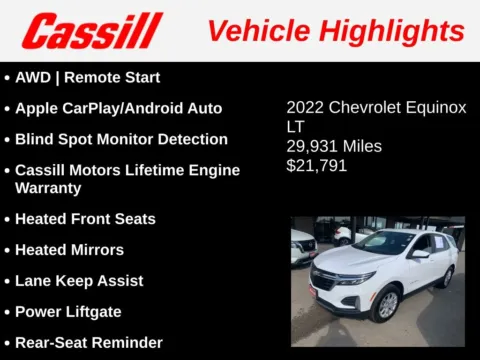 Another view of 2022 Chevrolet Equinox LT for sale in Cedar Rapids, IA at Cassill Motors