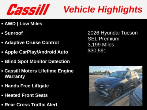 Another view of 2026 Hyundai Tucson SEL Premium for sale in Cedar Rapids, IA at Cassill Motors