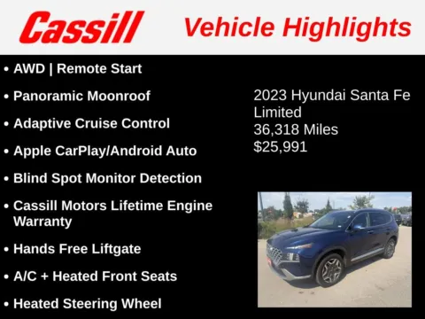 Another view of 2023 Hyundai Santa Fe Limited for sale in Cedar Rapids, IA at Cassill Motors