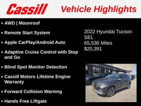 Another view of 2022 Hyundai Tucson SEL for sale in Cedar Rapids, IA at Cassill Motors