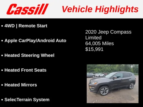 Another view of 2020 Jeep Compass Limited for sale in Cedar Rapids, IA at Cassill Motors