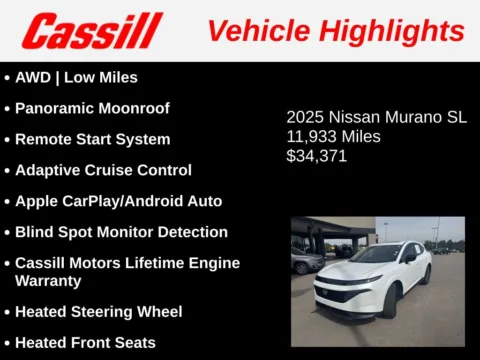 Another view of 2025 Nissan Murano SL for sale in Cedar Rapids, IA at Cassill Motors