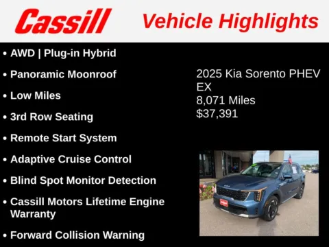 Another view of 2025 Kia Sorento Plug-In Hybrid EX for sale in Cedar Rapids, IA at Cassill Motors