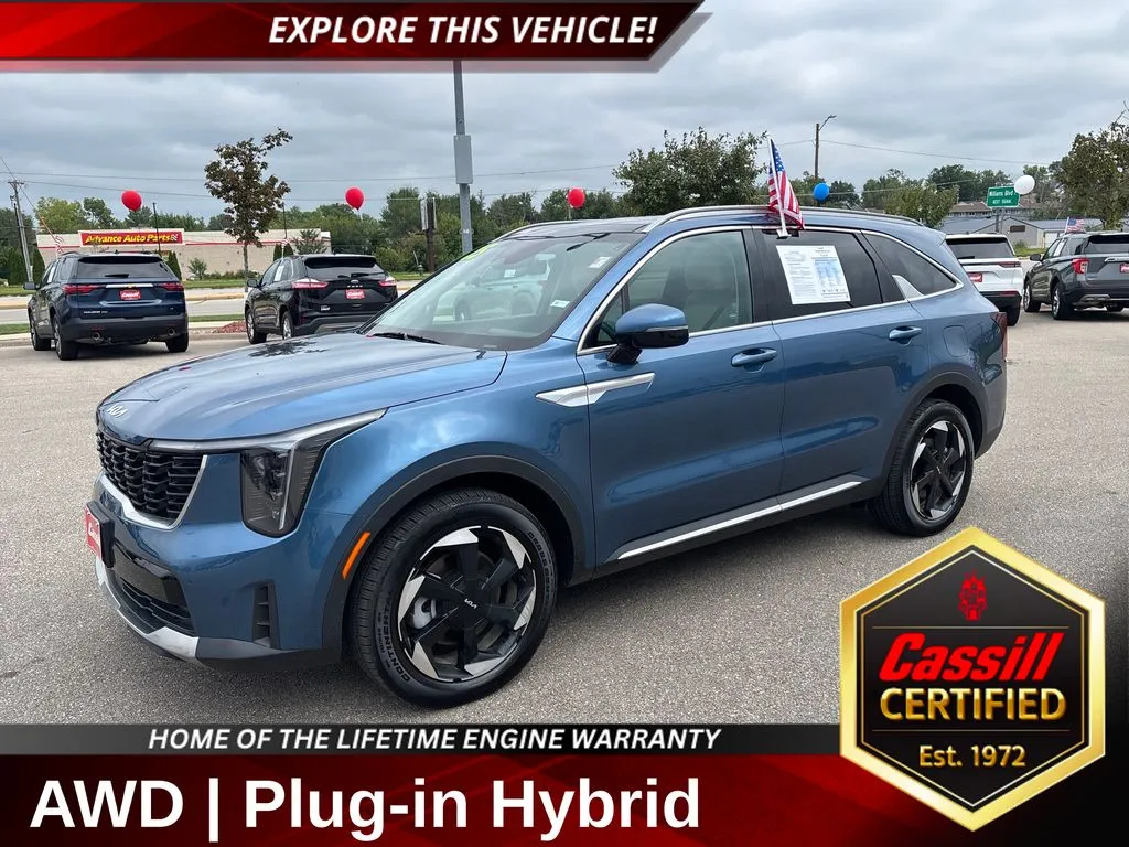 Blue 2025 Kia Sorento Plug-In Hybrid EX for sale in Cedar Rapids, IA