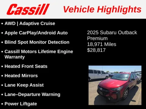 Another view of 2025 Subaru Outback Premium for sale in Cedar Rapids, IA at Cassill Motors