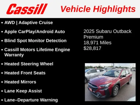 Another view of 2025 Subaru Outback Premium for sale in Cedar Rapids, IA at Cassill Motors