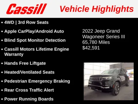 Another view of 2022 Jeep Grand Wagoneer Series III for sale in Cedar Rapids, IA at Cassill Motors