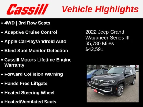 Another view of 2022 Jeep Grand Wagoneer Series III for sale in Cedar Rapids, IA at Cassill Motors