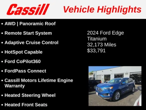 Another view of 2024 Ford Edge Titanium for sale in Cedar Rapids, IA at Cassill Motors