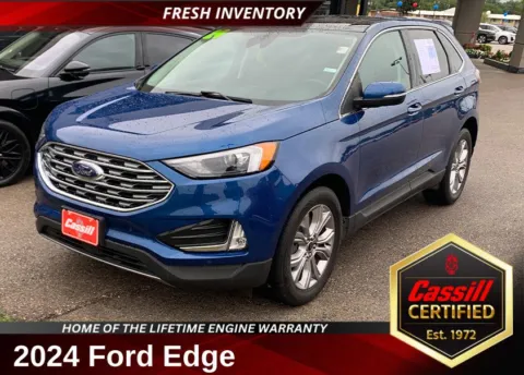 Blue 2024 Ford Edge Titanium for sale in Cedar Rapids, IA