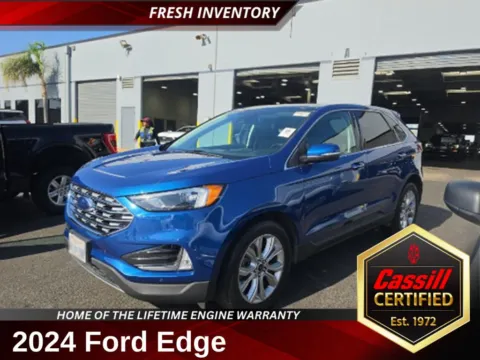 Blue 2024 Ford Edge Titanium for sale in Cedar Rapids, IA