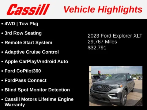 Another view of 2023 Ford Explorer XLT for sale in Cedar Rapids, IA at Cassill Motors
