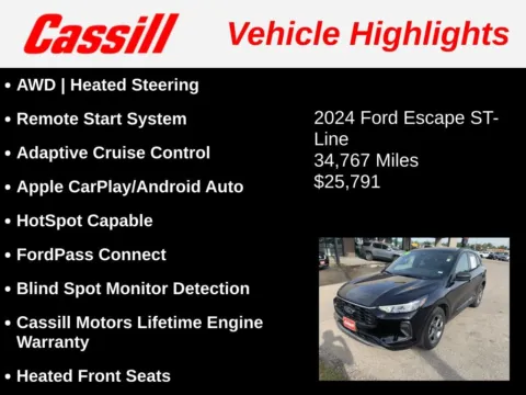 Another view of 2024 Ford Escape ST-Line for sale in Cedar Rapids, IA at Cassill Motors