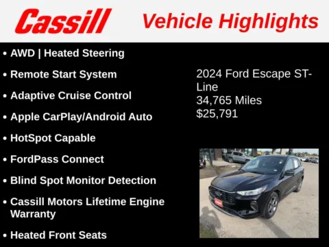Another view of 2024 Ford Escape ST-Line for sale in Cedar Rapids, IA at Cassill Motors
