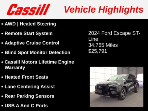 Another view of 2024 Ford Escape ST-Line for sale in Cedar Rapids, IA at Cassill Motors