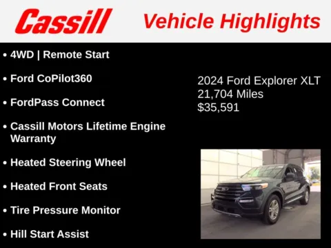 Another view of 2024 Ford Explorer XLT for sale in Cedar Rapids, IA at Cassill Motors