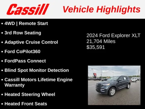 Another view of 2024 Ford Explorer XLT for sale in Cedar Rapids, IA at Cassill Motors