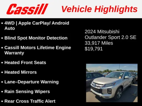 Another view of 2024 Mitsubishi Outlander Sport 2.0 SE for sale in Cedar Rapids, IA at Cassill Motors