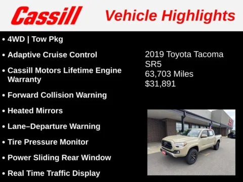 Another view of 2019 Toyota Tacoma SR5 for sale in Cedar Rapids, IA at Cassill Motors