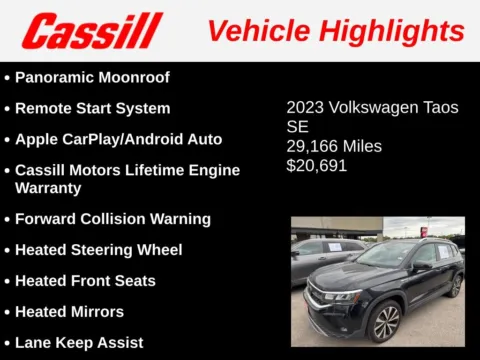 Another view of 2023 Volkswagen Taos 1.5T SE for sale in Cedar Rapids, IA at Cassill Motors