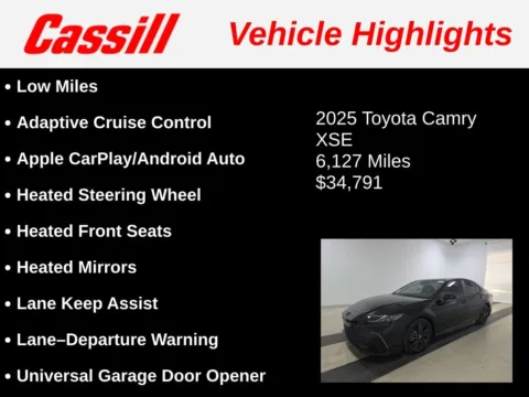 Another view of 2025 Toyota Camry XSE for sale in Cedar Rapids, IA at Cassill Motors