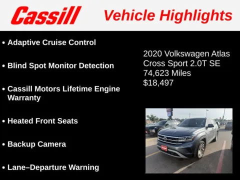 Another view of 2020 Volkswagen Atlas Cross Sport 2.0T SE w/Technology for sale in Cedar Rapids, IA at Cassill Motors