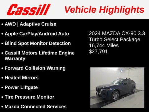 Another view of 2024 Mazda CX-90 3.3 Turbo Select for sale in Cedar Rapids, IA at Cassill Motors