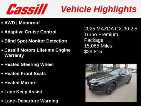 Another view of 2025 Mazda CX-30 2.5 Turbo Premium Package for sale in Cedar Rapids, IA at Cassill Motors