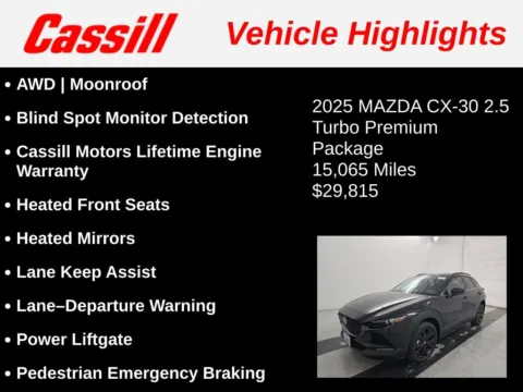 Another view of 2025 Mazda CX-30 2.5 Turbo Premium Package for sale in Cedar Rapids, IA at Cassill Motors