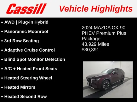 Another view of 2024 Mazda CX-90 PHEV Premium Plus for sale in Cedar Rapids, IA at Cassill Motors