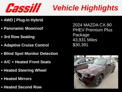 Another view of 2024 Mazda CX-90 PHEV Premium Plus for sale in Cedar Rapids, IA at Cassill Motors