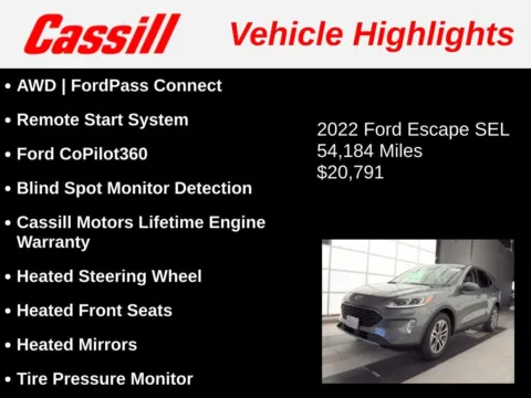 Another view of 2022 Ford Escape SEL for sale in Cedar Rapids, IA at Cassill Motors