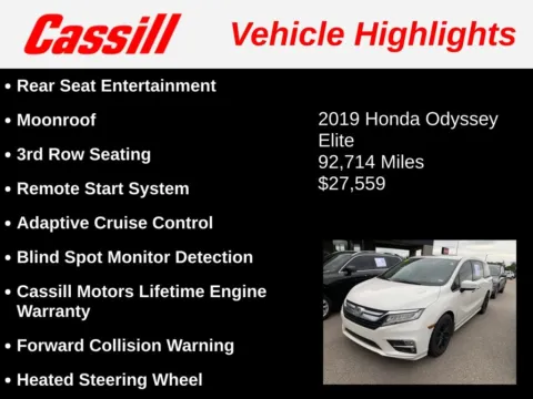 Another view of 2019 Honda Odyssey Elite for sale in Cedar Rapids, IA at Cassill Motors