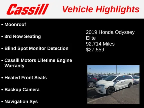Another view of 2019 Honda Odyssey Elite for sale in Cedar Rapids, IA at Cassill Motors