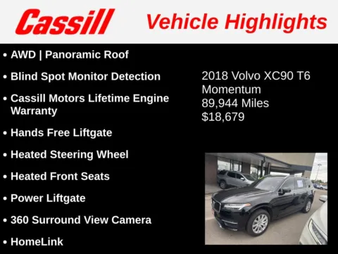 Another view of 2018 Volvo XC90 T6 Momentum for sale in Cedar Rapids, IA at Cassill Motors