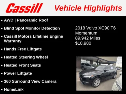 Another view of 2018 Volvo XC90 T6 Momentum for sale in Cedar Rapids, IA at Cassill Motors