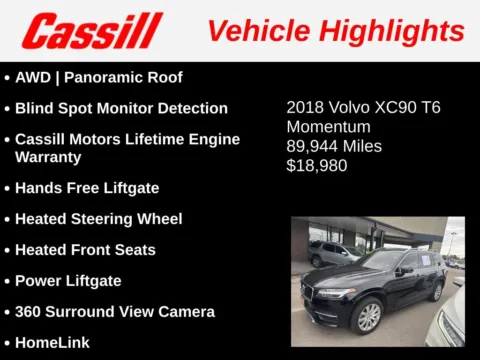 Another view of 2018 Volvo XC90 T6 Momentum for sale in Cedar Rapids, IA at Cassill Motors