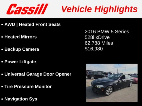 Another view of 2016 BMW 5 Series 528i xDrive for sale in Cedar Rapids, IA at Cassill Motors