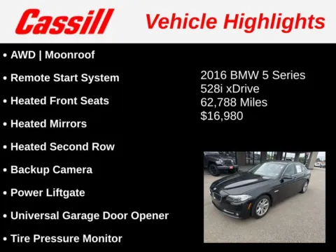 Another view of 2016 BMW 5 Series 528i xDrive for sale in Cedar Rapids, IA at Cassill Motors