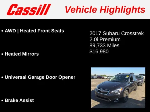 Another view of 2017 Subaru Crosstrek 2.0i Premium for sale in Cedar Rapids, IA at Cassill Motors