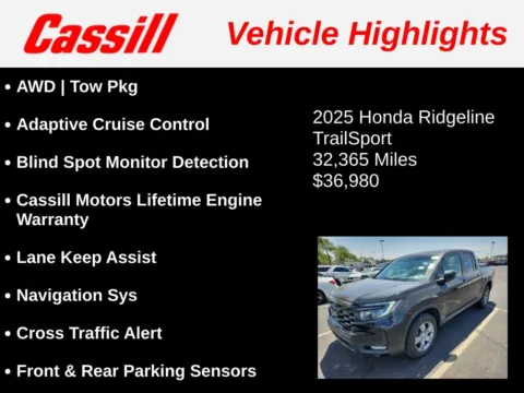 Another view of 2025 Honda Ridgeline TrailSport for sale in Cedar Rapids, IA at Cassill Motors