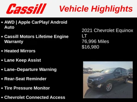 Another view of 2021 Chevrolet Equinox LT for sale in Cedar Rapids, IA at Cassill Motors