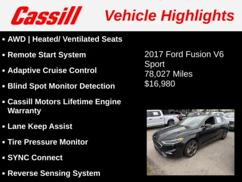 Another view of 2017 Ford Fusion Sport for sale in Cedar Rapids, IA at Cassill Motors