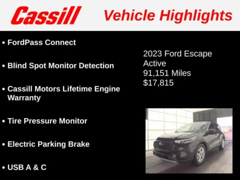 Another view of 2023 Ford Escape Active for sale in Cedar Rapids, IA at Cassill Motors