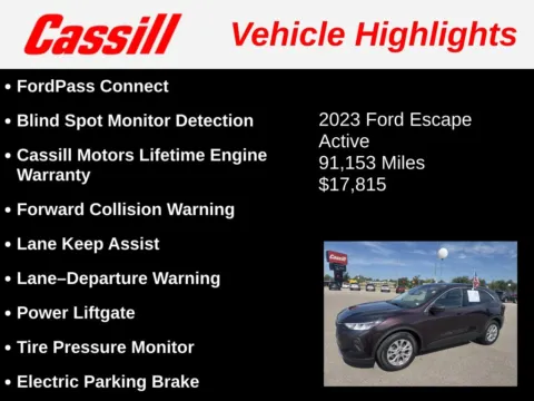 Another view of 2023 Ford Escape Active for sale in Cedar Rapids, IA at Cassill Motors